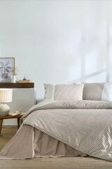 Özdilek Çift Kişilik Ranforce Nevresim Takımı Natural Line Bej