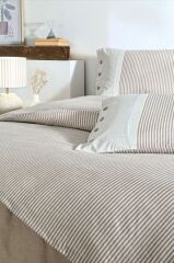 Özdilek Çift Kişilik Ranforce Nevresim Takımı Natural Line Bej