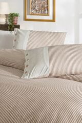 Özdilek Çift Kişilik Ranforce Nevresim Takımı Natural Line Somon