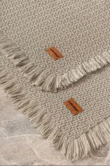 Cotton Box Bath Rug Set Bej 2'li 75x125 60x90
