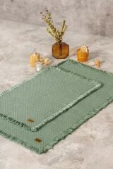 Cotton Box Bath Rug Set Yeşil 2'li 75x125 60x90