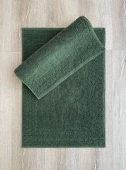 Cotton Box Jakarlı Paspas Seti Karo Haki 2li 50x70 8680108062043