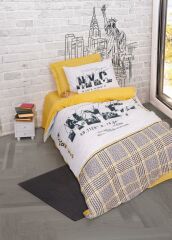 Cotton Box Genç Ranforce Nevresim Takımı Tek Kişilik World Wide Hardal