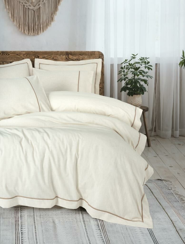 Cotton Box Çift Kişilik Nevresim Takımı Inborn Banded Kahve 8680108076989