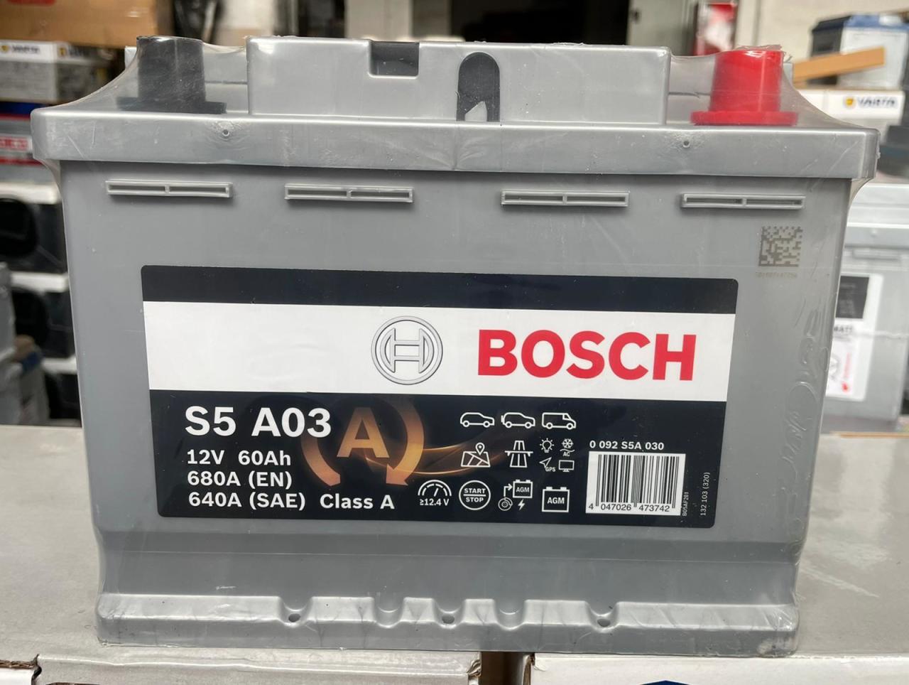 Bosch S5 A03 AGM 12 V 60 Ah 680 A Akü