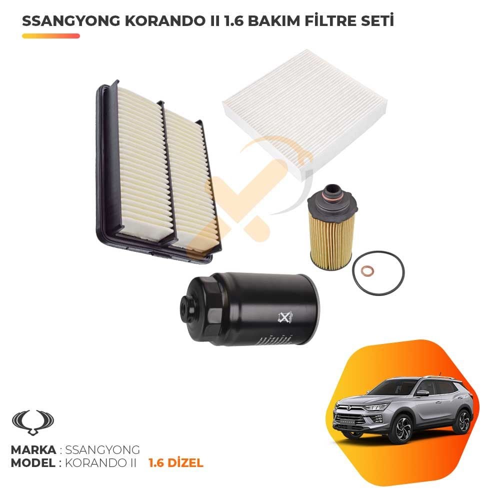 Ssangyong Yeni Korando II 1.6 Dizel Bakım Filtre Seti