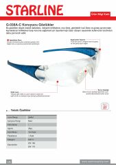 Starline G-038A-C Şeffaf Darbeye Karşı Dirençli ve Buğulanmaz Koruyucu Gözlük