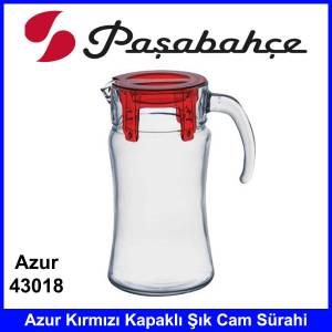 Paşabahçe 43018 Azur Kırmızı Şık Kaliteli Cam Sürahi 1400 cc