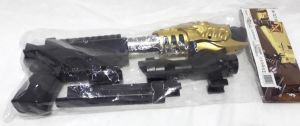 34cm Uzunluğunda Boncuklu Tekli Tec-9 Siyah ve Özel Desenli