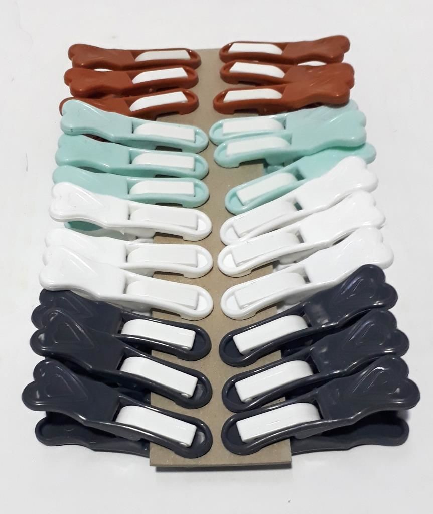 Kırılmaz Paslanmaz Pratik 24'lü Rengarenk Yaysız Kalpli Mandallar