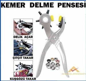 Deri Kumaş Kemer 5 Farklı Ölçüde Delme Pensesi