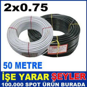 50metre A Kalite 2x0.75 Ttr Elektrik Kablosu Kd