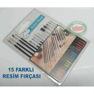 RESİM FIRÇALARI SETİ 15 FARKLI ÖZELLİKTE KD