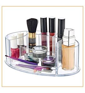 22x13x8 Ebatlarında Freehome Makyaj Malzemesi İçin Organizer 7 Gözlü Oval Kozmetik Organizer