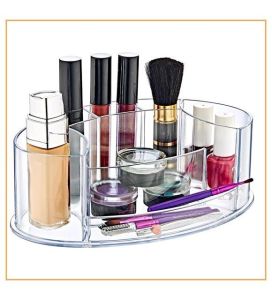 22x13x8 Ebatlarında Freehome Makyaj Malzemesi İçin Organizer 7 Gözlü Oval Kozmetik Organizer