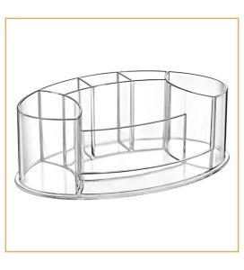 22x13x8 Ebatlarında Freehome Makyaj Malzemesi İçin Organizer 7 Gözlü Oval Kozmetik Organizer