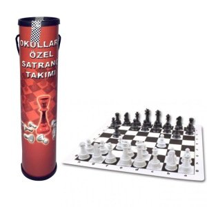 Büyük Boy Rulo Satranç Takımı Okul Tipi Şık Tasarım Satranç Seti