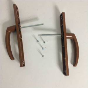 Kahverengi pimapen kapı Kolu seti kaliteli sert plastik kahverengi PVC doğrama kapı kolu yale tipi