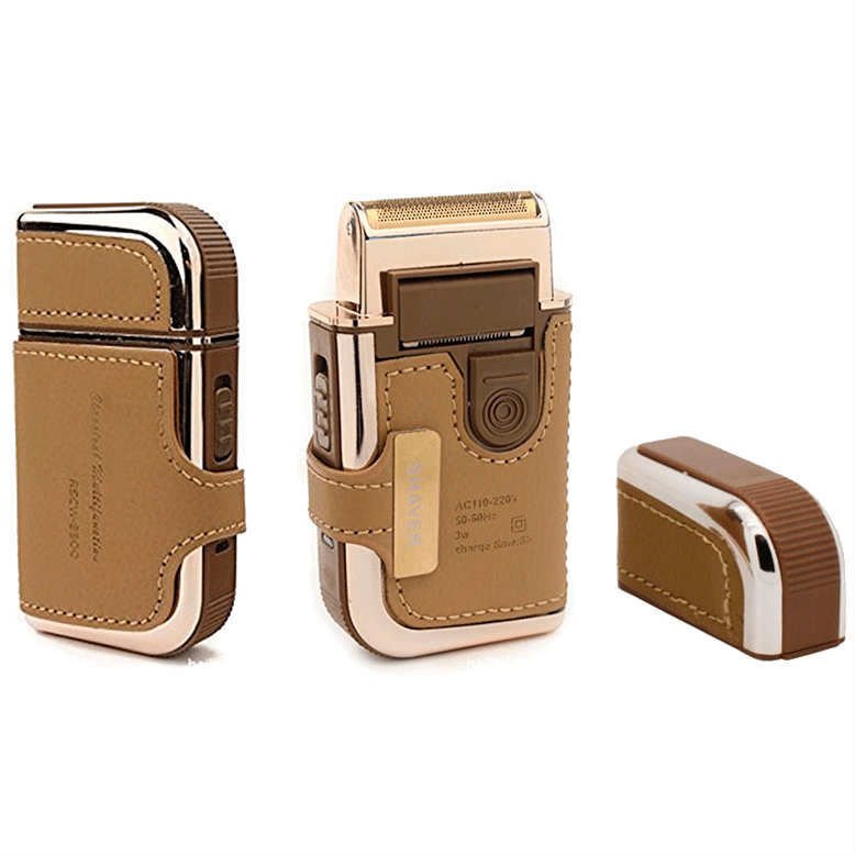 Stallion SH-1144 Seyehat Tipi Deri Kılıflı Şarjlı Sakal Traş Makinesi Yeni Nesil Tıraş Makinası