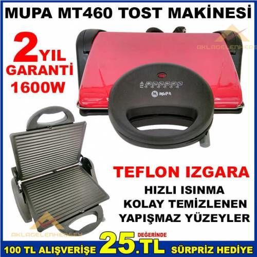 1600W MUPA ÇIKABİLEN TEFLON IZGARA TOST MAKİNASI