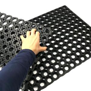 22mm Kauçuk Lastik Büyük Boy Kapı Önü Paspası 100x50cm Dikdörtgen Petek Modeli Paspas