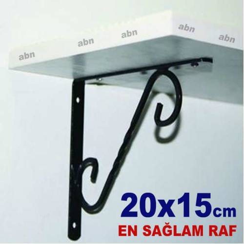 20x15cm VİDA DÜBELLER DAHİL METAL FERFORJE SAĞLAM DUVAR RAF APARATI ÇELİK RAF AYAĞI RAF ALTI DEMİRİ
