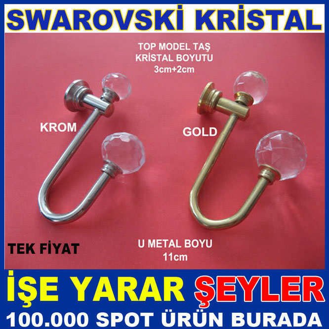 SWAROVSKİ KRİSTAL RENSO-PERDE KANCASI U11 ORTABY