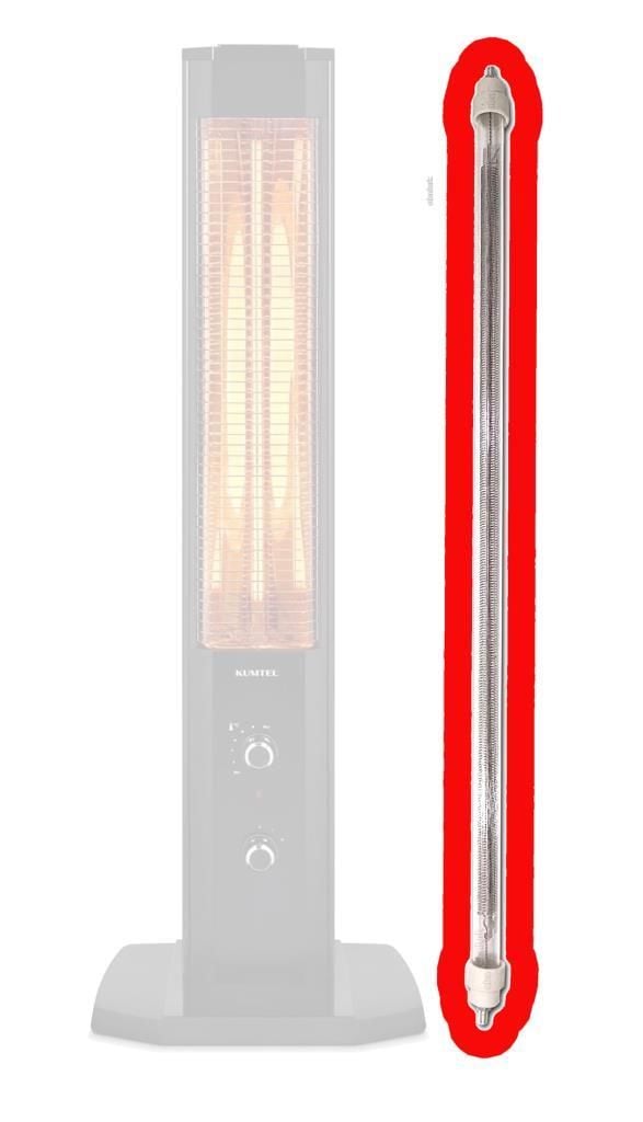 Kumtel Dikey Soba Orbit modellere Orjinal Resistanz ile Şeffaf Cam Isıtıcı 1800W Rezistans 65cm Cam