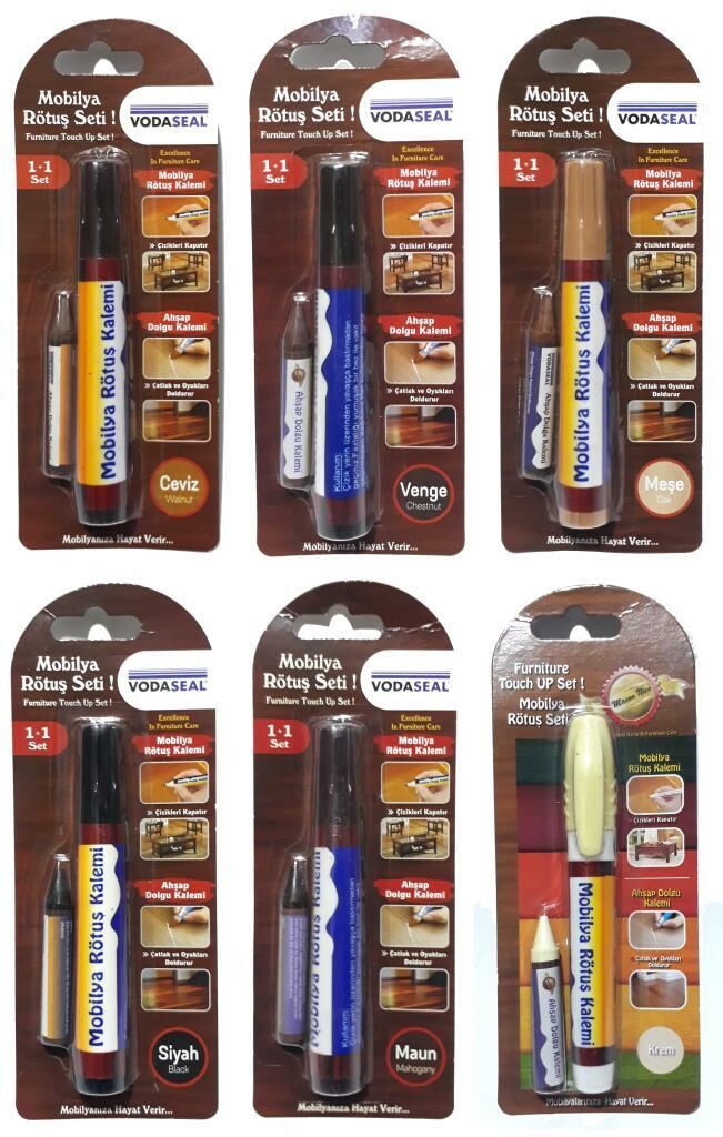 Mobilya Rötuş Kalemi 1+1 Vodaseal 5 Farklı Renkte
