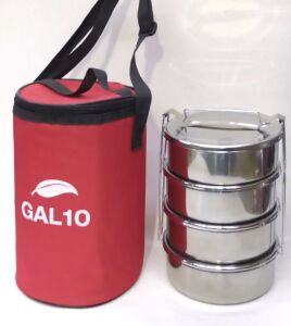 Termoslu Çanta Hediyeli 4lü Çelik Sefer Tası 2-3 kişilik 12x20cm Tam Set ısı Koruyan Taşıma Çantası