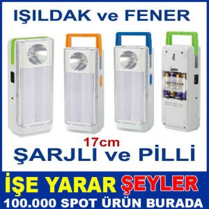 PİLLİ ve ŞARJLI 1W FENERLİ 2 TÜPLÜ IŞILDAK