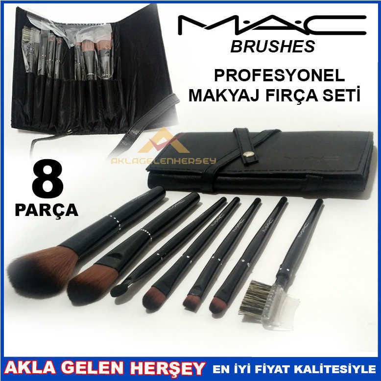 8PARÇA PROFESYONEL ÇANTALI MAC MAKYAJ FIRÇA SETİ