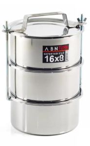 6-9 kişilik Temek Taşıyıcı Karavana 16x8cm Tabldot tipi Paslanmaz Çelik 3lü Sefer Tası Vidalı mod