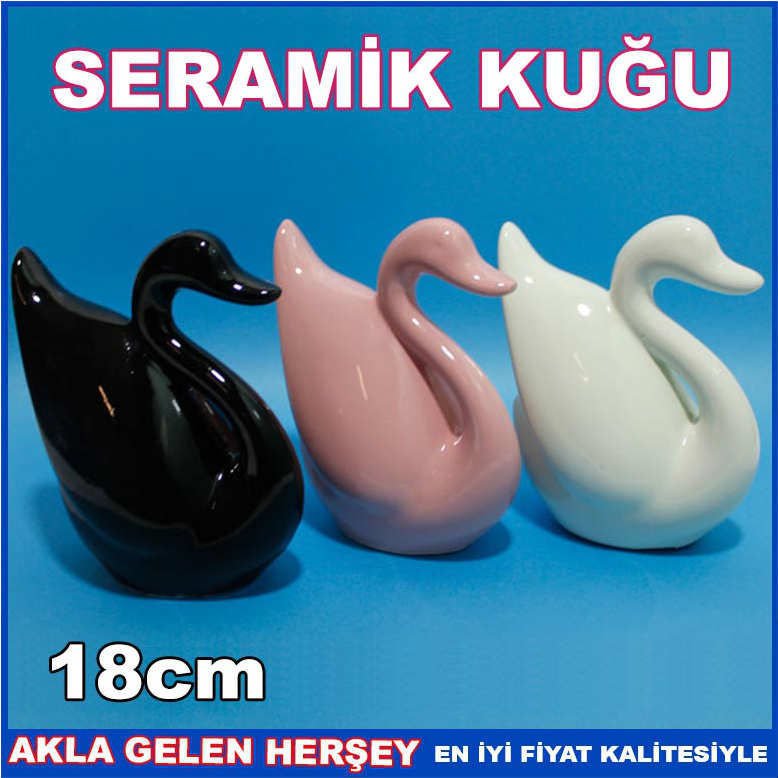 DEKORATİF SERAMİK KUĞU MASA SÜS EŞYASI BİBLO