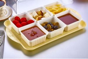 6 Kare Bölmeli 8 parça Kahvaltılık Seti Şeffaf Fanus Kapaklı & Tepsili Kırılmaz Ürün 70 Ülkeye İhrac