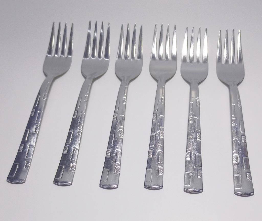 6 adet Yemek Çatalı Seti Paslanmaz Çelik Safir 20cm Ucuz Md Çatal Günübirlik için ideal Sofra Seti