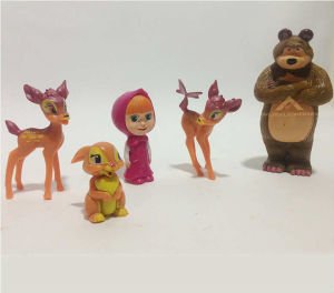 Maşa ile Ayı ve Arkadaşları 5 Parçadan Oluşan Eğlenceli Cizgi Film Oyuncak Figür Seti