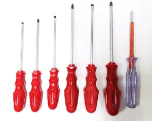 Chrome Vanadium Çelik 7 li Tornavida Seti 3 Düz+3 Yıldız Sağlam  1 adet Kontrol Kalemi Tornavida