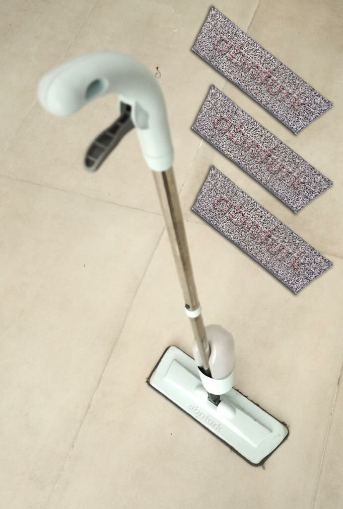 3 Adet Microfiber Paspaslı Spreyli Mop Temizlikte Yılın Ürünü Metal Sap BüyükSu Tanklı %100 TürkMalı