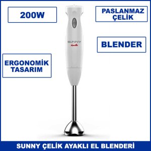 Sunny Kıymetlim SN5 BLD 10 Çelik Ayaklı El Blenderi 200W Ergonomik Tasarım - 2 Yıl Garantili
