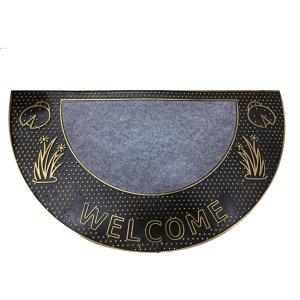 Welcome Yazılı Yarım Daire Halıfleksli Kapı Önü Paspası