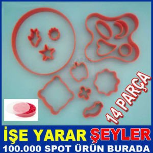 14lü Set Hamur Kesme Kalıpları Kek Kurabiye Pasta İçin Değişik Şekillerde Kurabiye Dekor Kalıpları