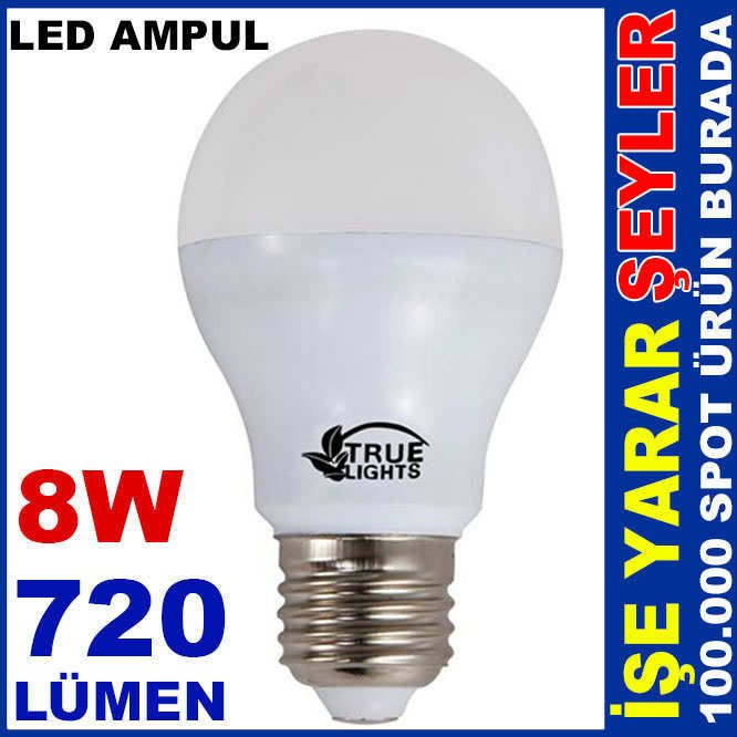 ENERJİ TASARRUFLU 8 WATT 720 LÜMEN LED AMPUL