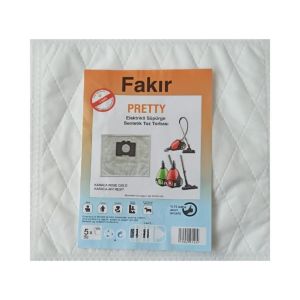 abnturk Özel Üretim 5 Adet Fakir Pretty Süpürge Toz Torbası %100 Toz Korumalı 3 Kat Elyaf