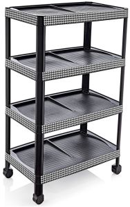 Ultra Lüks Model Kaz Ayağı Desenli 4 Katlı Demonte Ayakkabılık 48x28 h:80cm 8 Çift Ayakkabı İçin