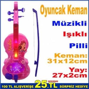 Mini Sevimli Keman Yay Işıklı Müzikli Elektronik Müzik Dize Eğitici Enstrüman Keman Oyuncak