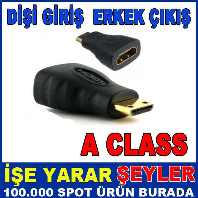 A CLASS DİŞİ GİRİŞ ERKEK ÇIKIŞ HDMI KONNEKTÖR