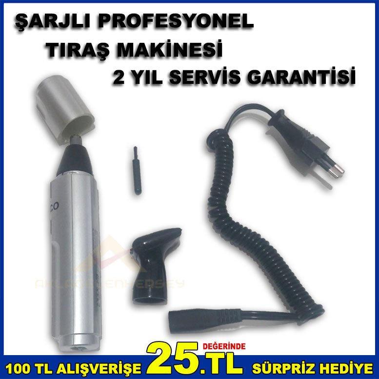 DEĞİŞEBİLİR BAŞLIKLI ŞARJLI TIRAŞ VE BURUN TEMİZLEME MAKİNESİ