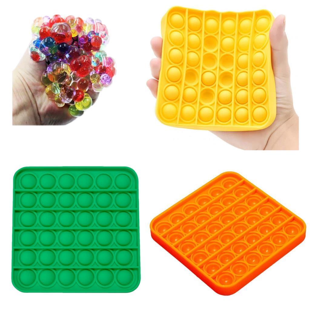Kare Push Pop + Beyincik- Pop It Push Bubble Fidget Özel Pop Duyusal Oyuncak Zihinsel Stres