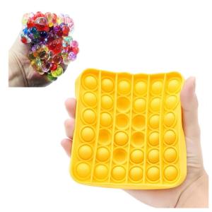 Kare Push Pop + Beyincik- Pop It Push Bubble Fidget Özel Pop Duyusal Oyuncak Zihinsel Stres